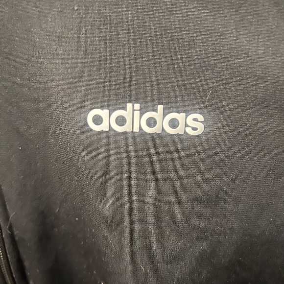 Adidas Women's Black Track Jacket with White Accents - Picture 5 of 5